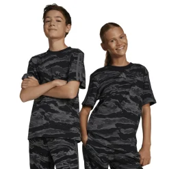 T-shirt nera da Ragazzo con stampa mimetica adidas