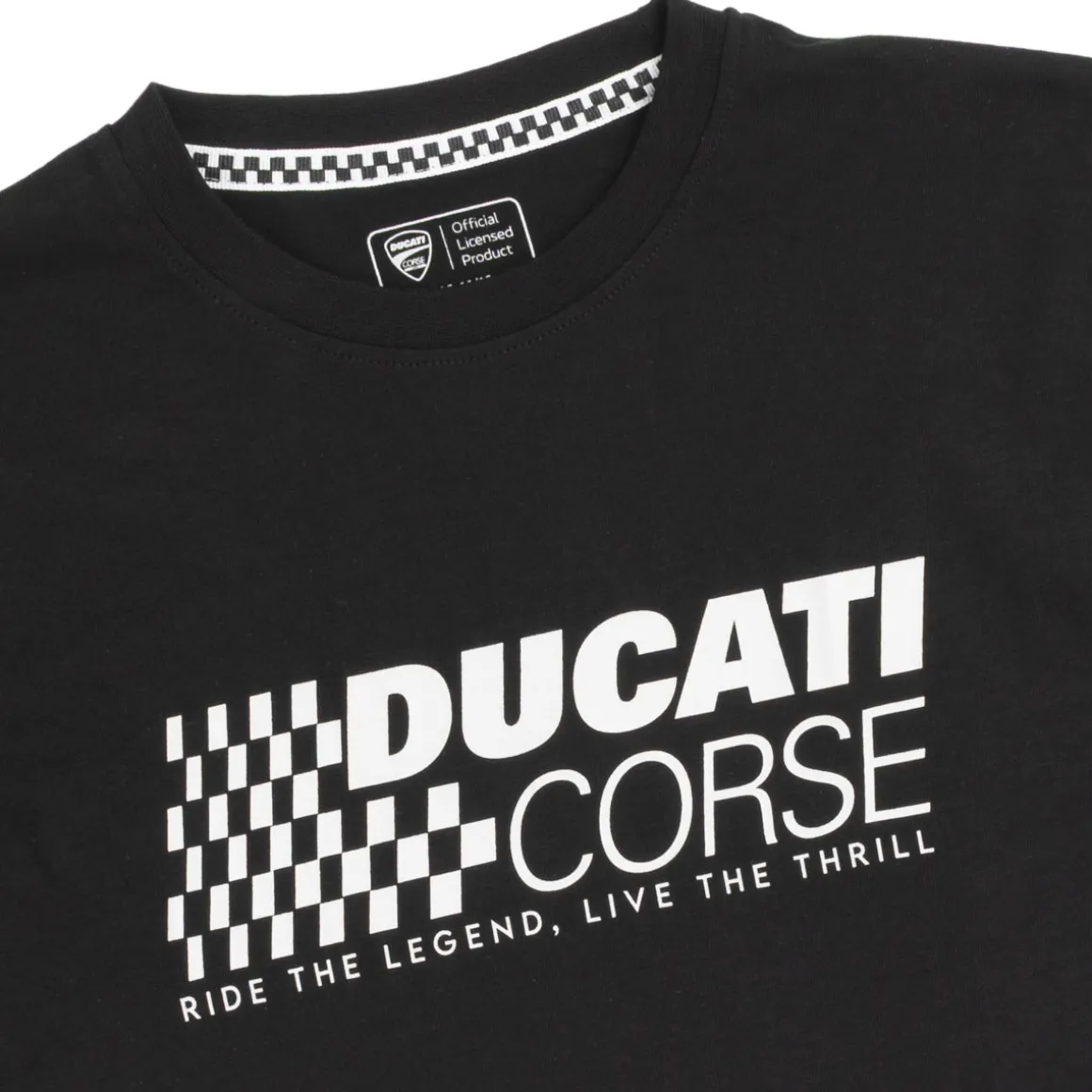 T-shirt nera da Ragazzo con stampa frontale Ducati Corse