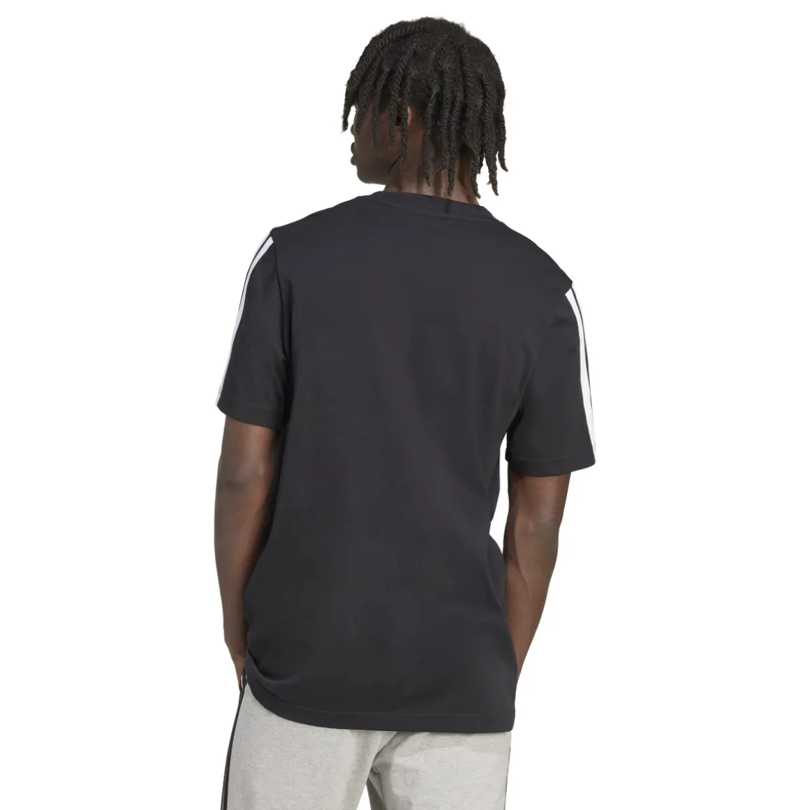 T-shirt nera da Uomo adidas con 3 strisce M 3S SJ T