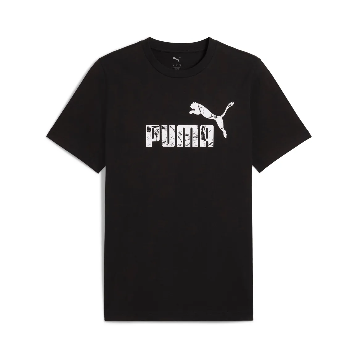 T-shirt nera da Uomo con logo frontale bianco Puma