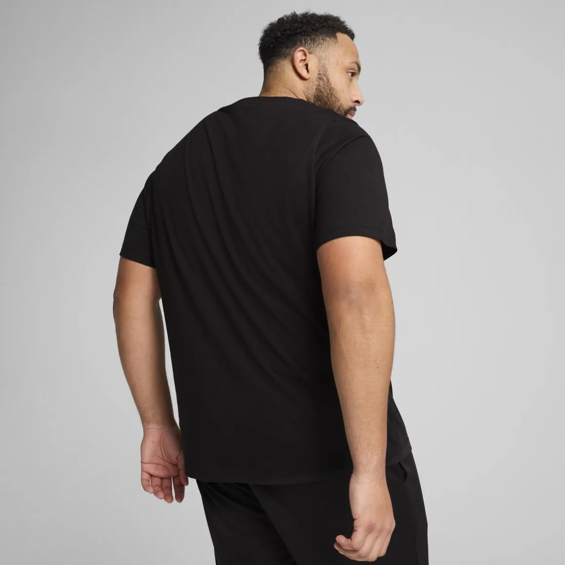 T-shirt nera da Uomo con logo frontale ESS No. 1 Puma