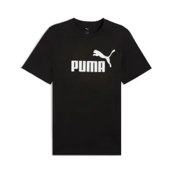 T-shirt nera da Uomo con logo frontale ESS No. 1 Puma
