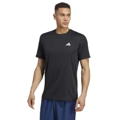 T-shirt nera da uomo con logo bianco adidas Essentials Training