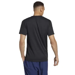 T-shirt nera da uomo con logo bianco adidas Essentials Training