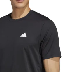 T-shirt nera da uomo con logo bianco adidas Essentials Training