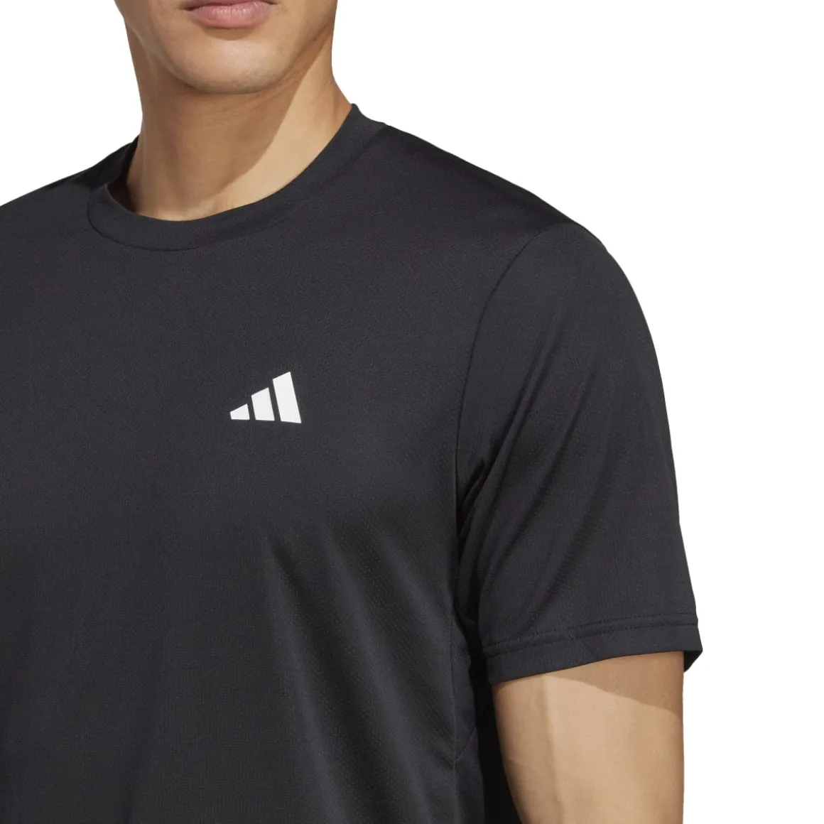 T-shirt nera da uomo con logo bianco adidas Essentials Training
