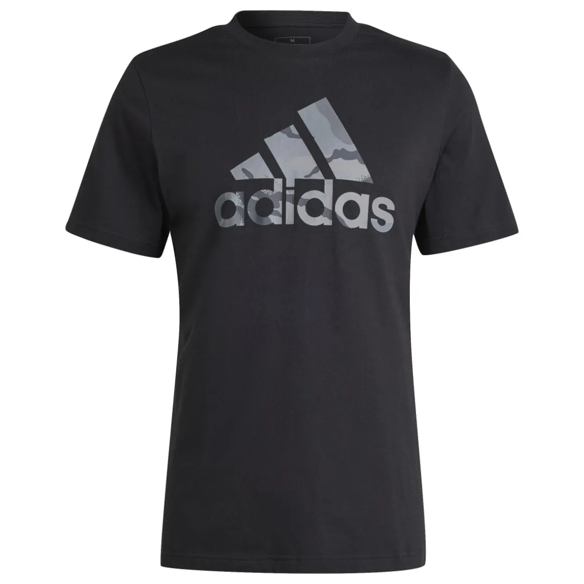 T-shirt nera da uomo con logo camouflage adidas Badge of Sport
