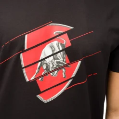 T-shirt nera da uomo con logo Tonino Lamborghini