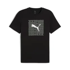 T-shirt nera da Uomo con logo Box Tee Puma