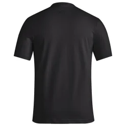 T-shirt nera da uomo Essentials Single Jersey Linear Embroidered Logo adidas