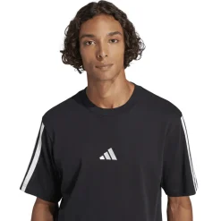 T-shirt nera da Uomo in cotone con logo adidas
