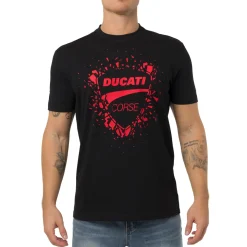 T-shirt nera in cotone da Uomo con stampa Ducati Corse
