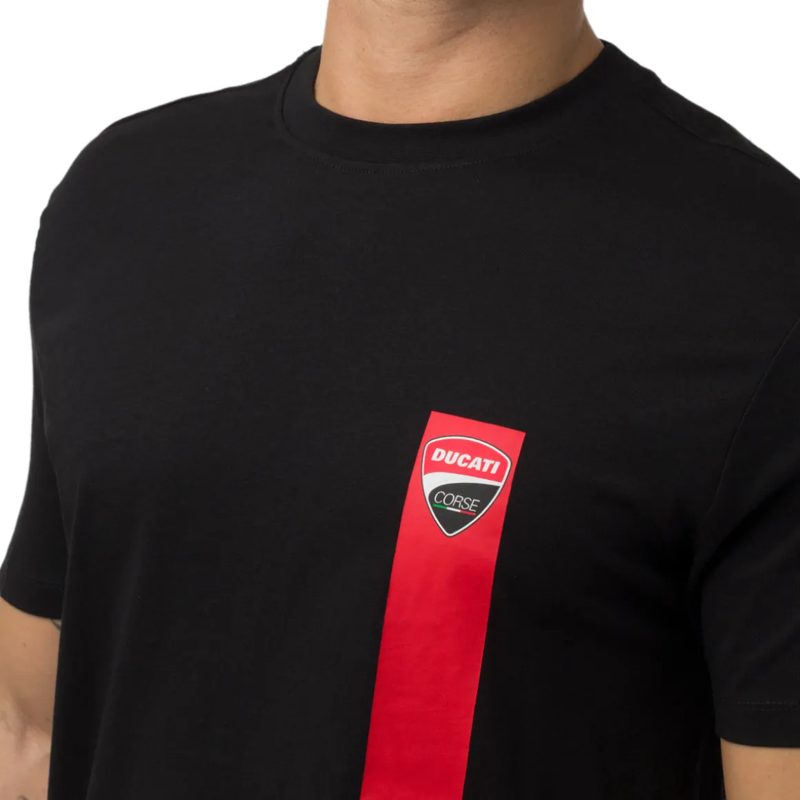 T-shirt nera in cotone da Uomo con stampa Ducati Corse
