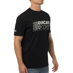 T-shirt nera in cotone da Uomo con stampa Ducati Corse