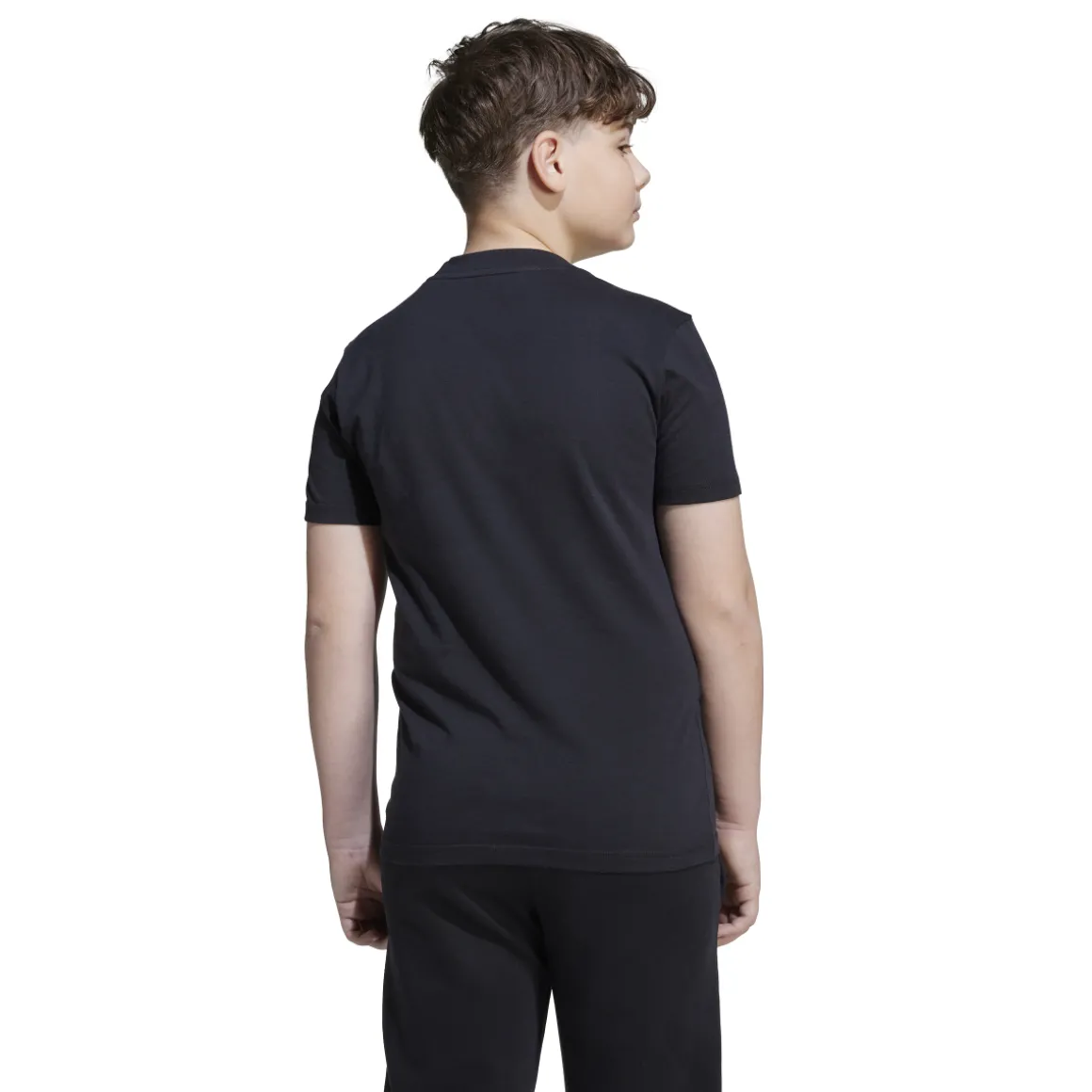 T-shirt nera in cotone da Bambino e Ragazzo con logo adidas