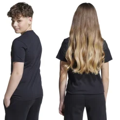 T-shirt nera in cotone da Bambino e Ragazzo con logo adidas