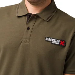 T-shirt polo da uomo verde militare Ducati Scrambler
