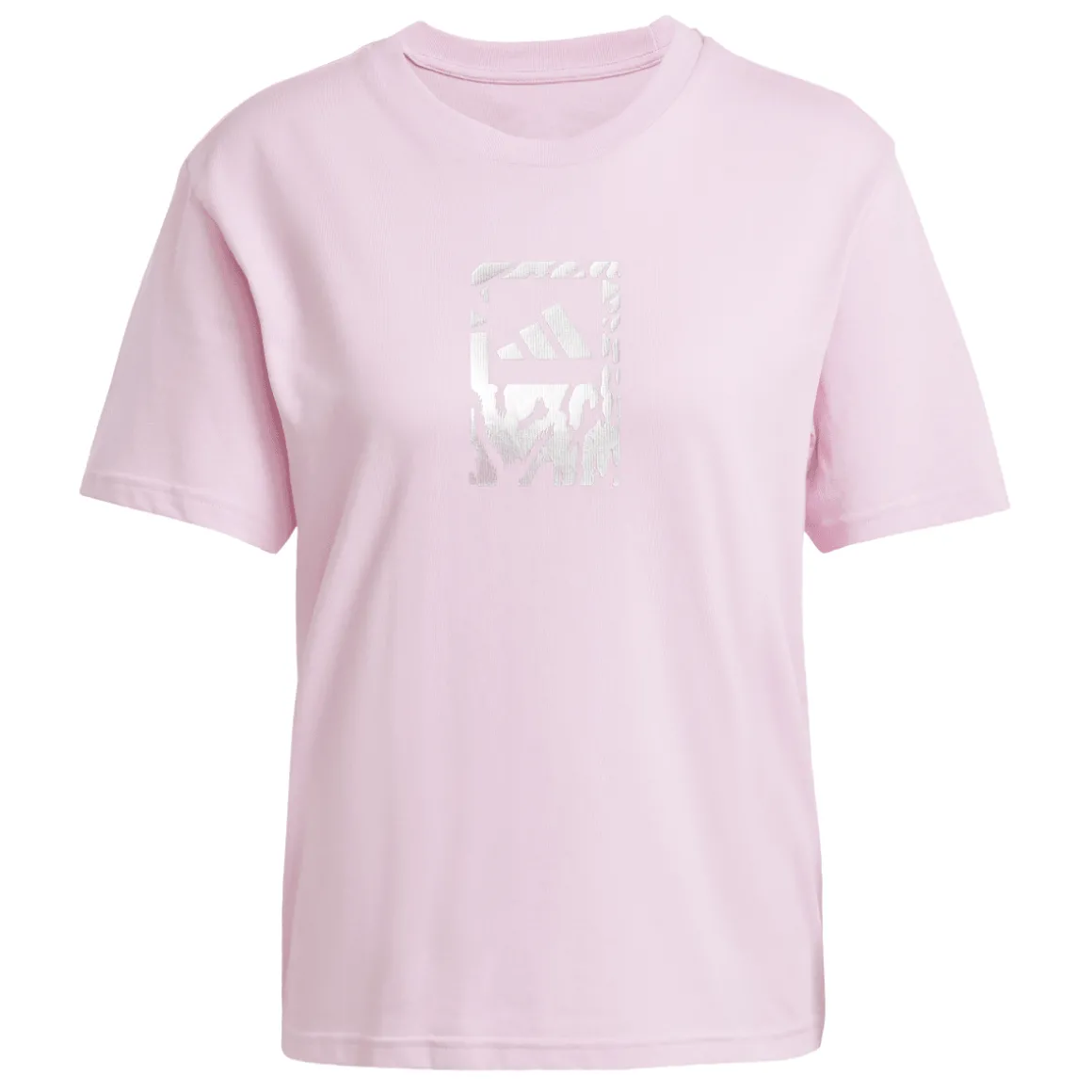 T-shirt rosa da Donna con logo frontale stampato adidas