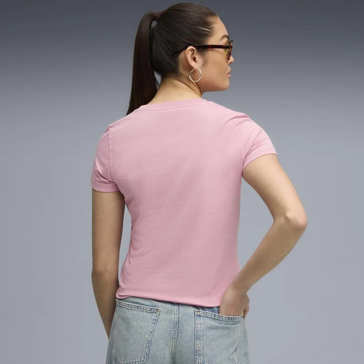 T-shirt rosa da Donna con logo frontale ESS No. 1 Puma