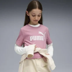 T-shirt rosa da Ragazza con logo ESS No. 1 Puma