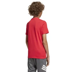 T-shirt rossa da Bambino con logo frontale stampato adidas