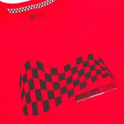 T-shirt rossa da bambino in cotone con stampa Ducati Corse