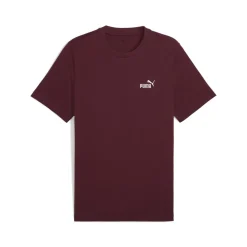 T-shirt rossa da Uomo con logo minimal ESS Small No. 1 Puma