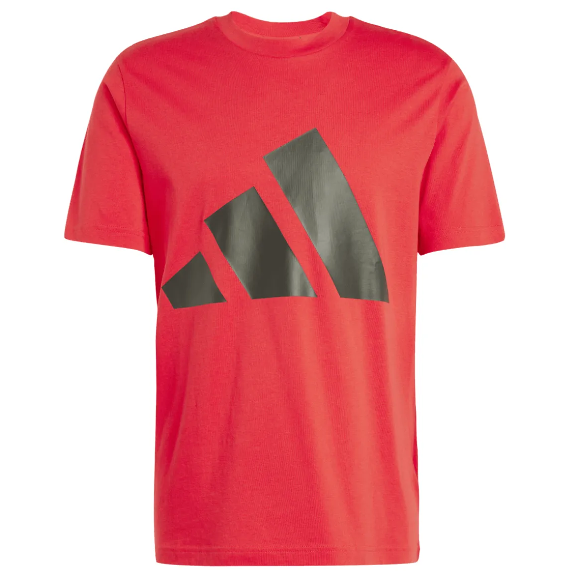 T-shirt rossa da Uomo con logo frontale in contrasto adidas