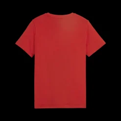 T-shirt rossa, nera e grigia da bambino con logo sul petto Puma Essentials Block