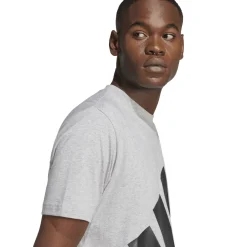 T-shirt sportiva da uomo grigia adidas con logo nero