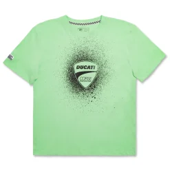 T-shirt verde da bambino e ragazzo in cotone Ducati Corse con stampa