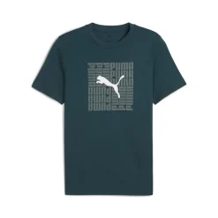 T-shirt verde da Uomo con logo frontale GRAPHIC Box Tee Puma