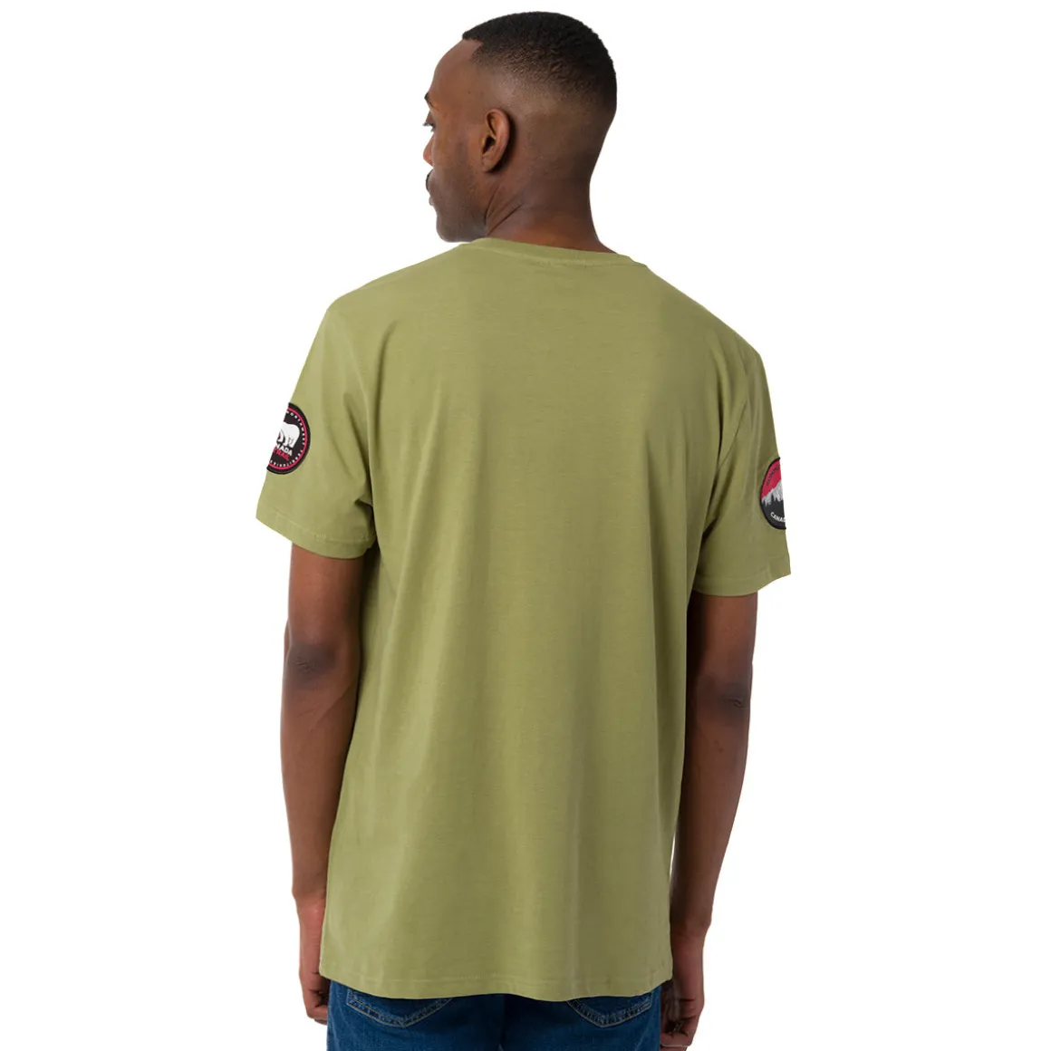 T-Shirt verde da Uomo con stampa frontale in contrasto Canada Trail