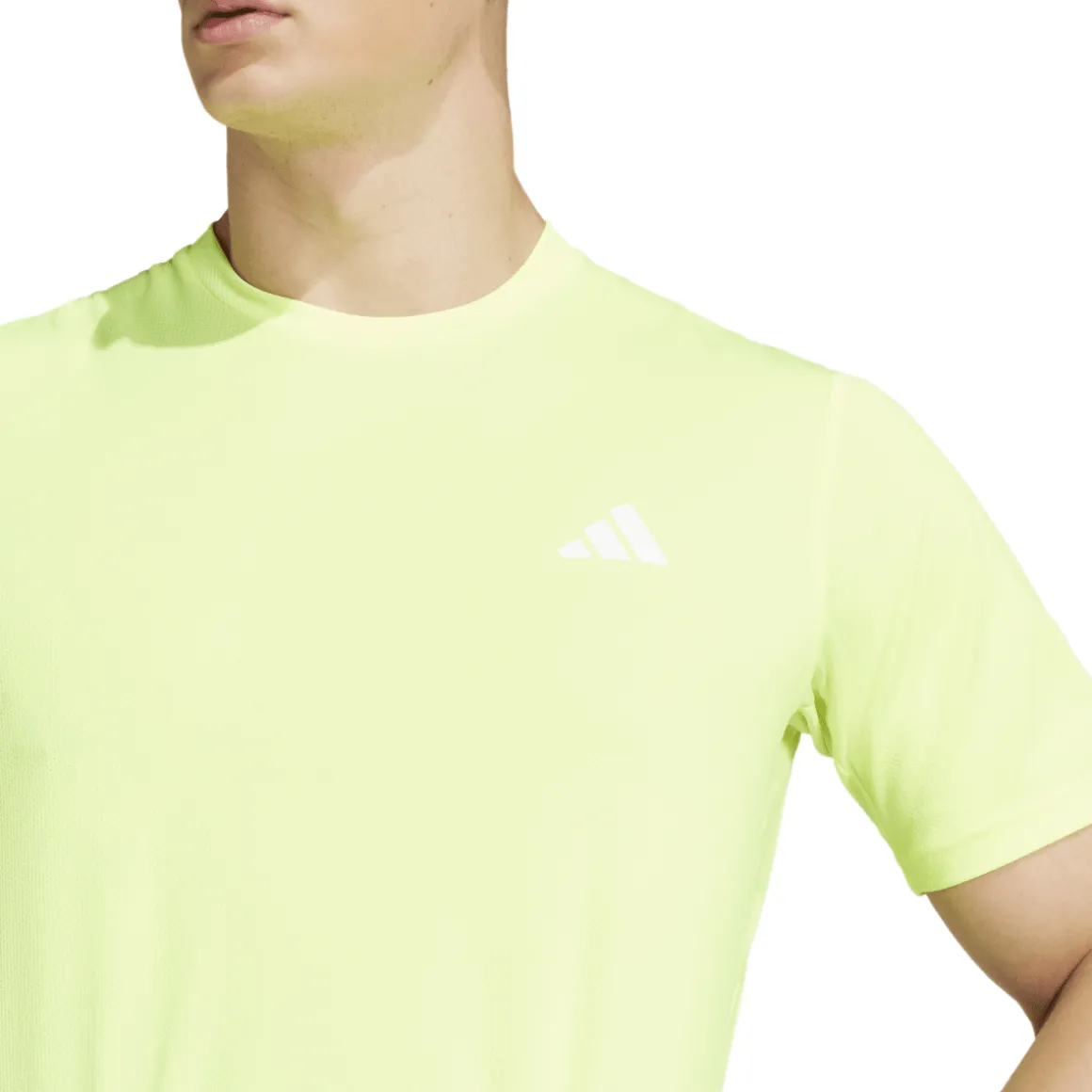 T-shirt verde lime da Uomo con logo frontale adidas
