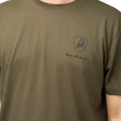 T-shirt verde militare da uomo con logo Tonino Lamborghini