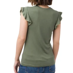 T-shirt Verde militare da Donna con dettaglio sulla maniche Swish Jeans