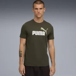 T-shirt verde militare da Uomo con logo PUMA