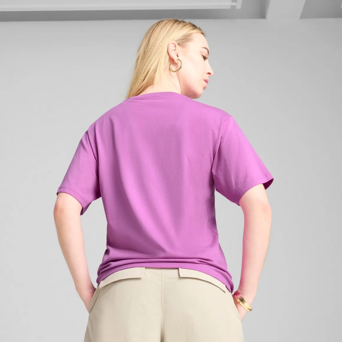 T-shirt viola da Donna con logo GRAPHICS Stacked Puma