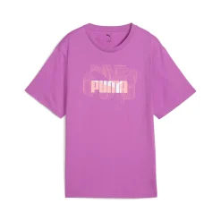 T-shirt viola da Donna con logo GRAPHICS Stacked Puma