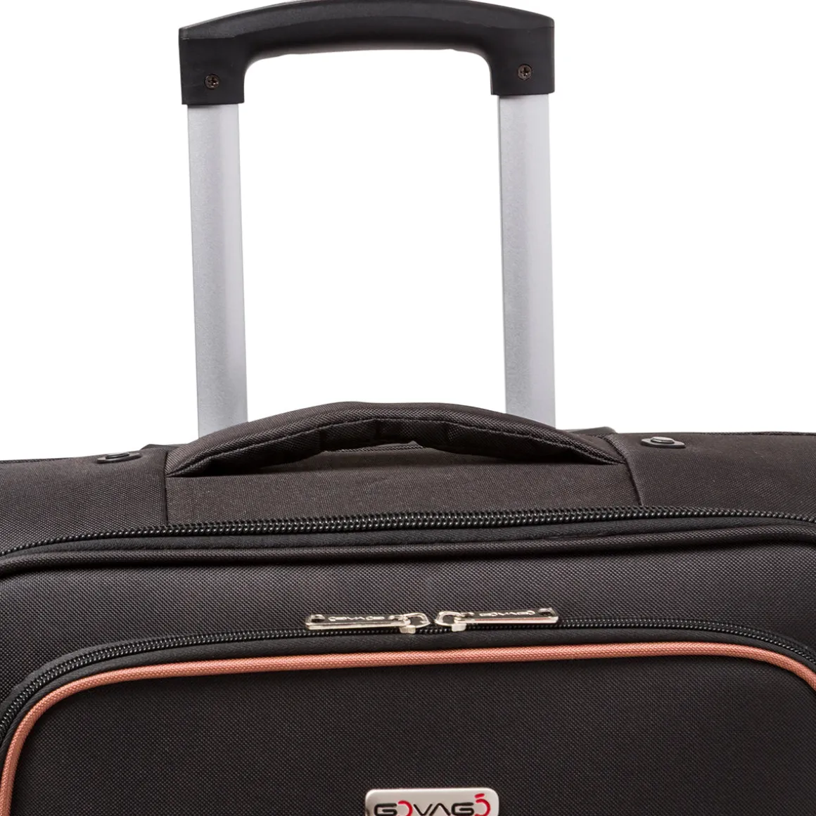 Valigia media nera da viaggio in tessuto Govago