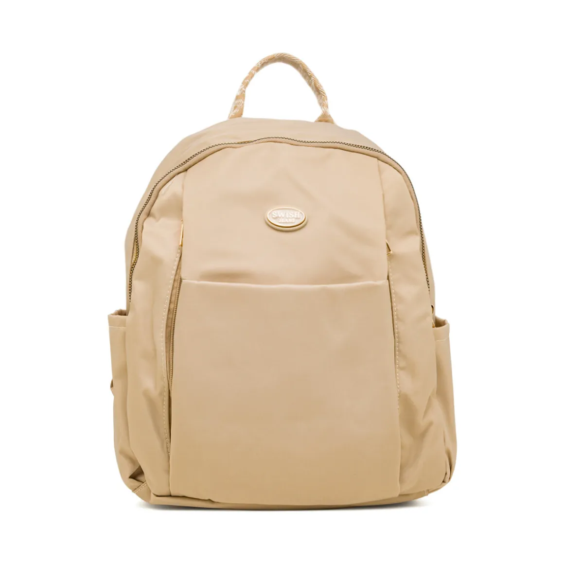 Zaino Beige da Donna effetto lucido con logo Swish Jeans