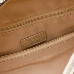Zaino Beige da Donna effetto lucido con logo Swish Jeans