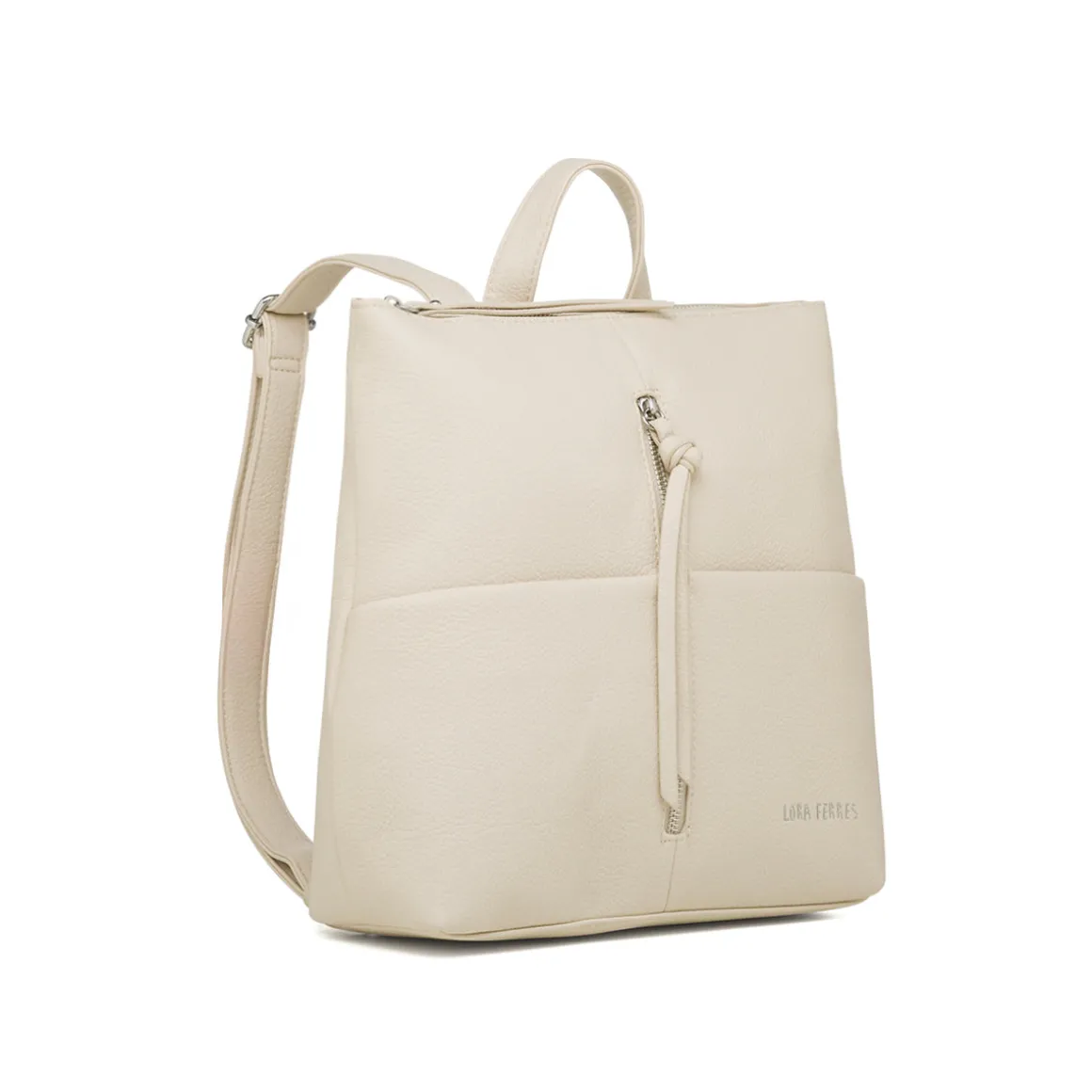 Zaino bianco off-white da Donna con logo in metallo Lora Ferres