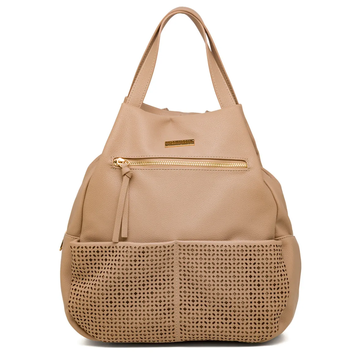 Zaino da donna beige con dettagli traforati Lora Ferres