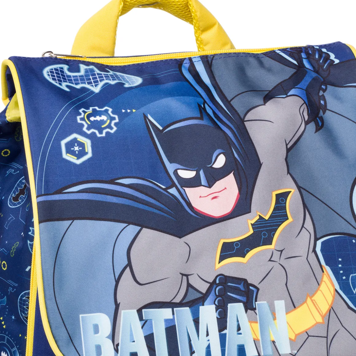 Zaino da scuola blu con stampa Batman