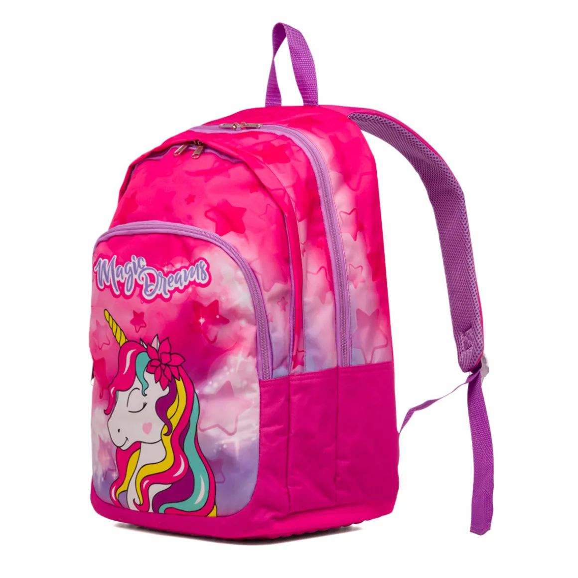 Zaino da scuola fucsia con unicorno Magic Land