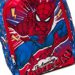 Zaino da scuola medio rosso e blu con stampa Spiderman