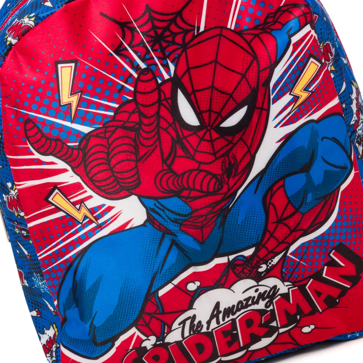 Zaino da scuola piccolo rosso e blu con stampa Spiderman