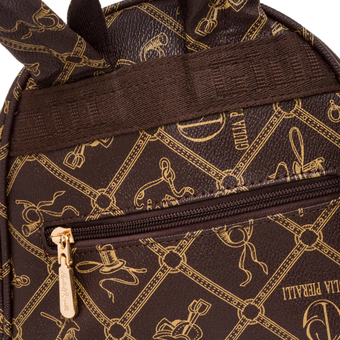 Zaino marrone da Donna con logo All Over Giulia Pieralli