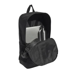 Zaino nero con tasca e logo frontale adidas